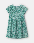 Filles - Robe &agrave; manches courtes, floral &ndash; Vert, image 1 sur 3 diapositives