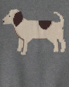 Toddler Organic Cotton Dog Sweater Knit Pullover, image 3 of 4 slides