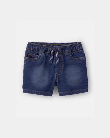 Baby Boy Denim Drawstring Shorts - Dark Wash, 