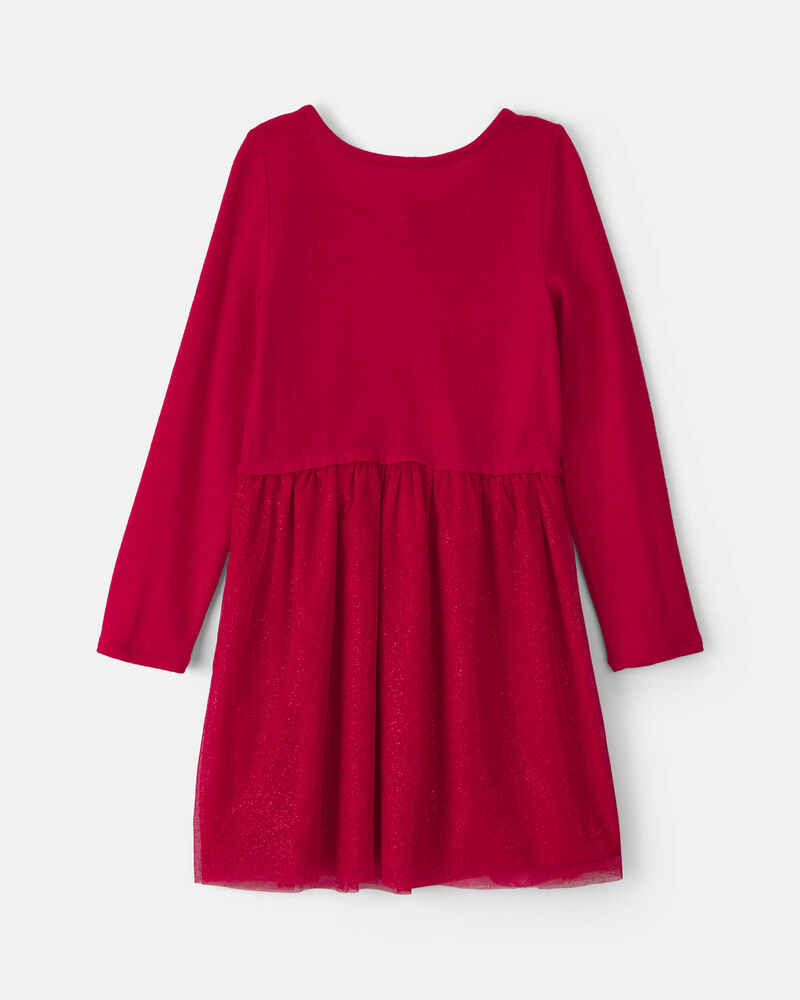 Filles - Robe manches longues en tulle &ndash; Rouge, image 2 sur 3 diapositives