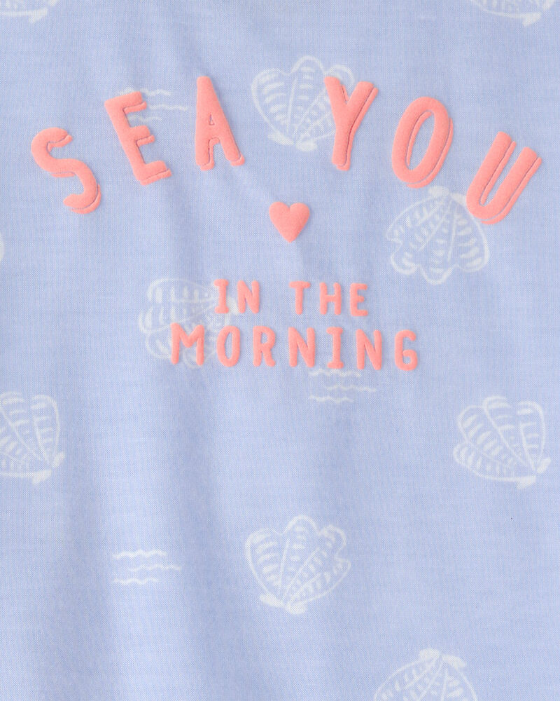 Toddler Girl Sea Shell Loose Fit 2-Piece Pajama Set - Blue, image 2 of 3 slides