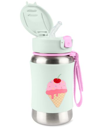 Bouteille &agrave; paille en acier inoxydable Spark Style - Cr&egrave;me glac&eacute;e, 