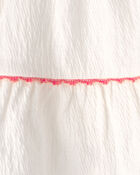 Tout-petit fille - Jupe-short en tissu froiss&eacute; - Ivoire, image 3 sur 3 diapositives