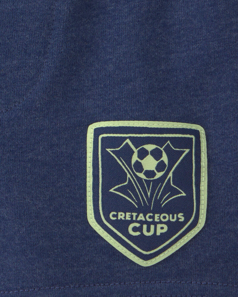 Baby Boy Dinosaur Soccer French Terry Shorts - Navy Blue, image 4 of 5 slides