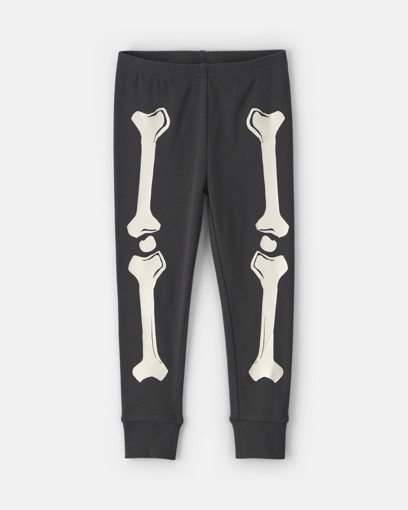 Baby 2-Piece Halloween Skeleton 100% Cotton Snug Fit Pyjama Set - Black, image 3 of 5 slides