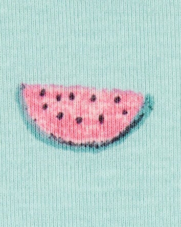 Enfant en bas âge Pyjama 4 pièces en coton ajusté à melon d’eau, 
