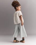Toddler Girl Smocked Bubble Sleeve Top - Cream, image 4 of 6 slides