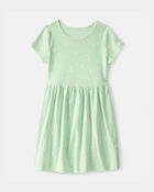 Girls Floral Short-Sleeve Dress - Green, image 1 of 4 slides