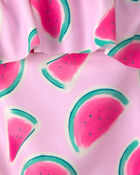 Baby Girl Watermelon 1-Piece Swimsuit - Pink, image 4 of 5 slides