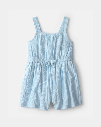 Baby Girl Textured Romper - Light Blue, 