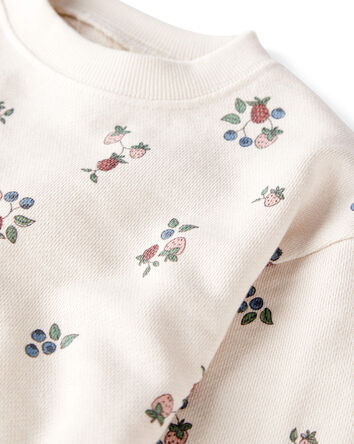 Toddler Organic Cotton French Terry Sweatshirt in Berry Blossom Print, 
