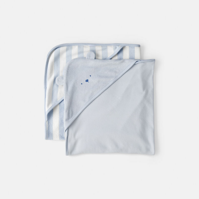 Baby 2-Pack Bear Terry Towels - Blue | Carter’s Oshkosh Canada