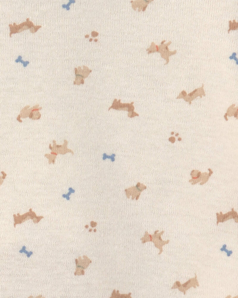 Baby 4-Pack Dog Long-Sleeve Bodysuits - Brown/Grey/Ivory, image 5 of 6 slides