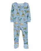 Toddler 1-Piece Dinosaur 100% Snug Fit Cotton Footie Pyjamas, image 1 of 4 slides