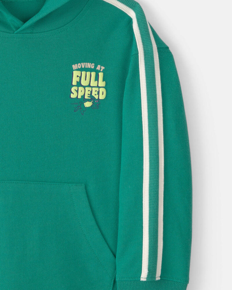 Toddler Boy 'Full Speed' French Terry Hoodie - Green, image 3 of 5 slides