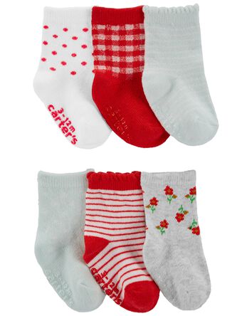 6-Pack Floral Socks, 