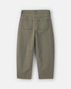 Girls Twill Barrel Jeans - Olive Green, image 2 of 4 slides