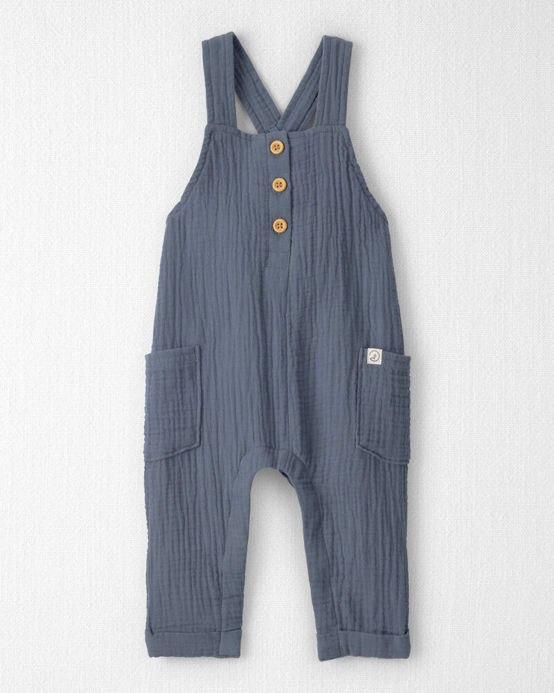 Baby Organic Cotton Gauze Overalls, image 1 of 5 slides