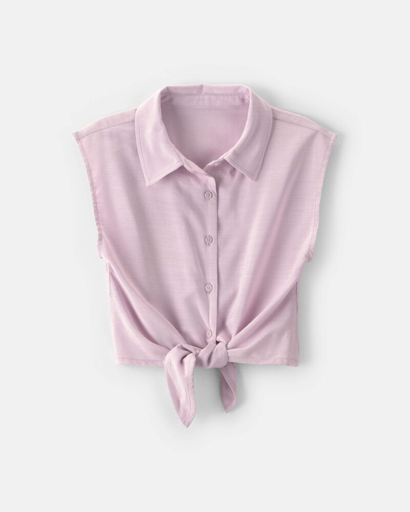Filles - Haut &eacute;court&eacute; &agrave; n&oelig;ud sur le devant - Mauve, image 1 sur 2 diapositives
