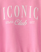 Girls 'Iconic Club' French Terry Pullover Sweatshirt - Pink, image 3 of 4 slides