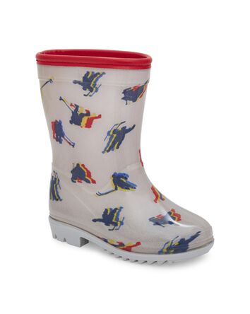 Toddler Hockey Print Rain Boots, 