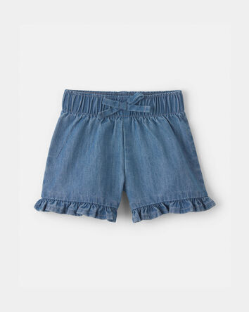 Baby Girl Denim Ruffle Shorts - Medium Wash, 