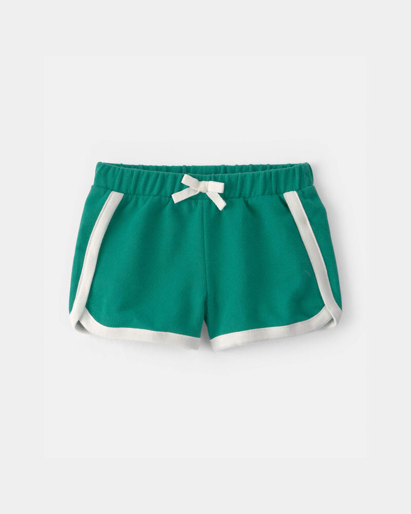 Baby Girl French Terry Athletic Shorts - Green, image 1 of 4 slides