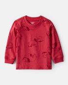 Baby Boy Mammoth Long-Sleeve Graphic Tee - Red, image 1 of 3 slides