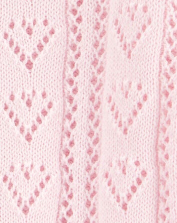 Baby Heart Button-Front Sweater Knit Cardigan, 
