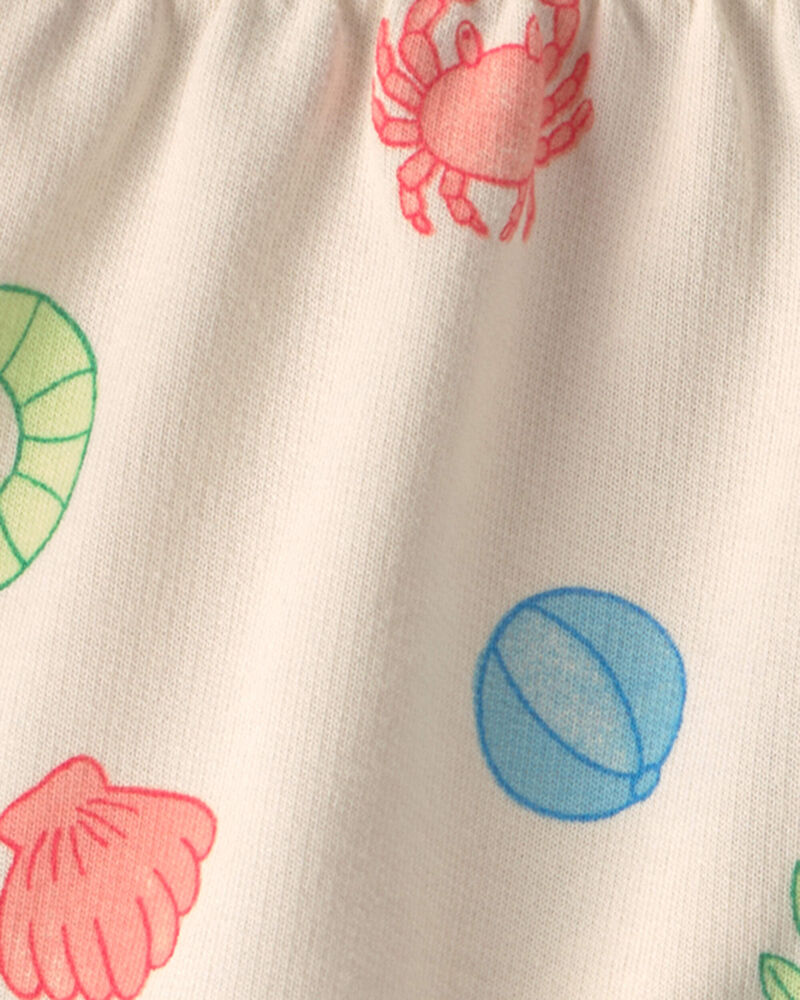 Toddler Girl Beach French Terry Shorts - Cream, image 3 of 4 slides