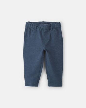 B&eacute;b&eacute; fille - Pantalon en tricot d'allure denim - Indigo, 