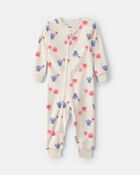 Toddler Girl 1-Piece Monster DreamPlush Snug Fit Pyjama - Cream, image 1 of 4 slides