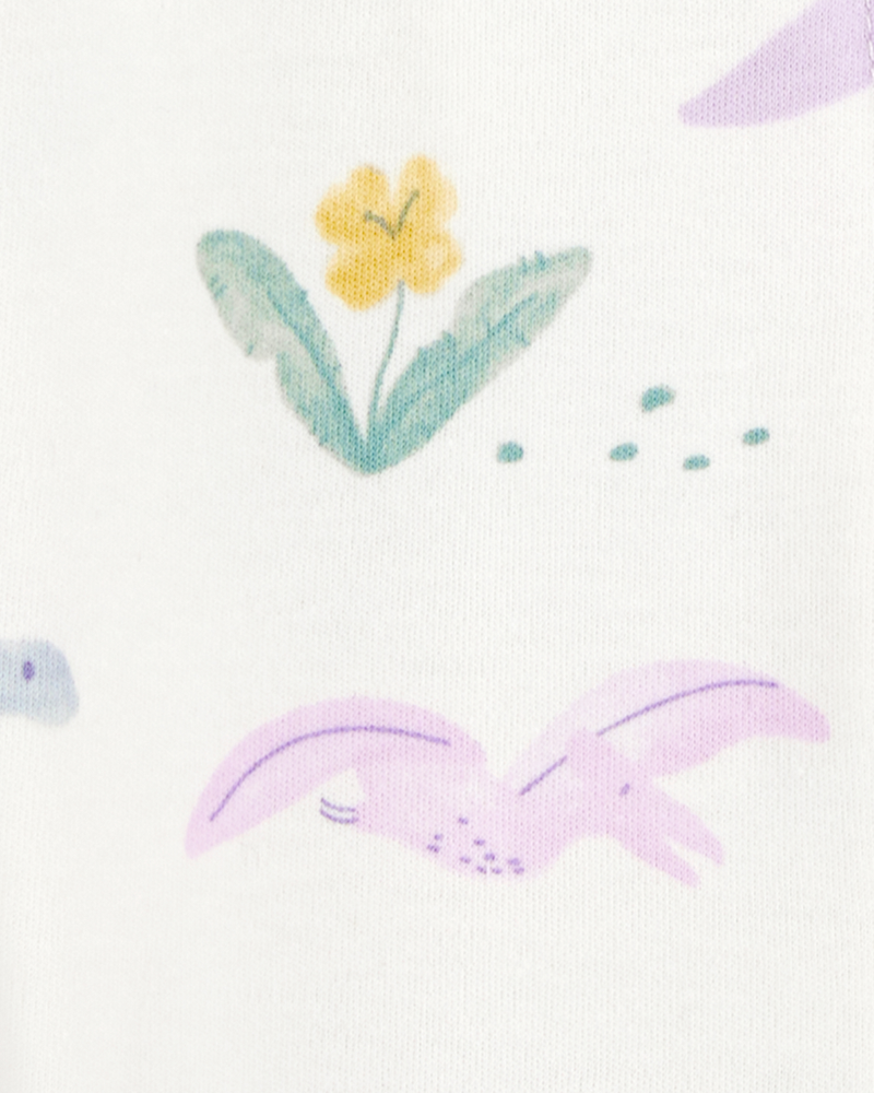 Bébé fille - Grenouillère à fermeture à glissière à 2 sens en coton à fleurs, image 2 sur 3 diapositives