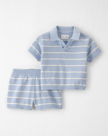 Baby Boy 2-Piece Organic Cotton Striped Shorts Set, 
