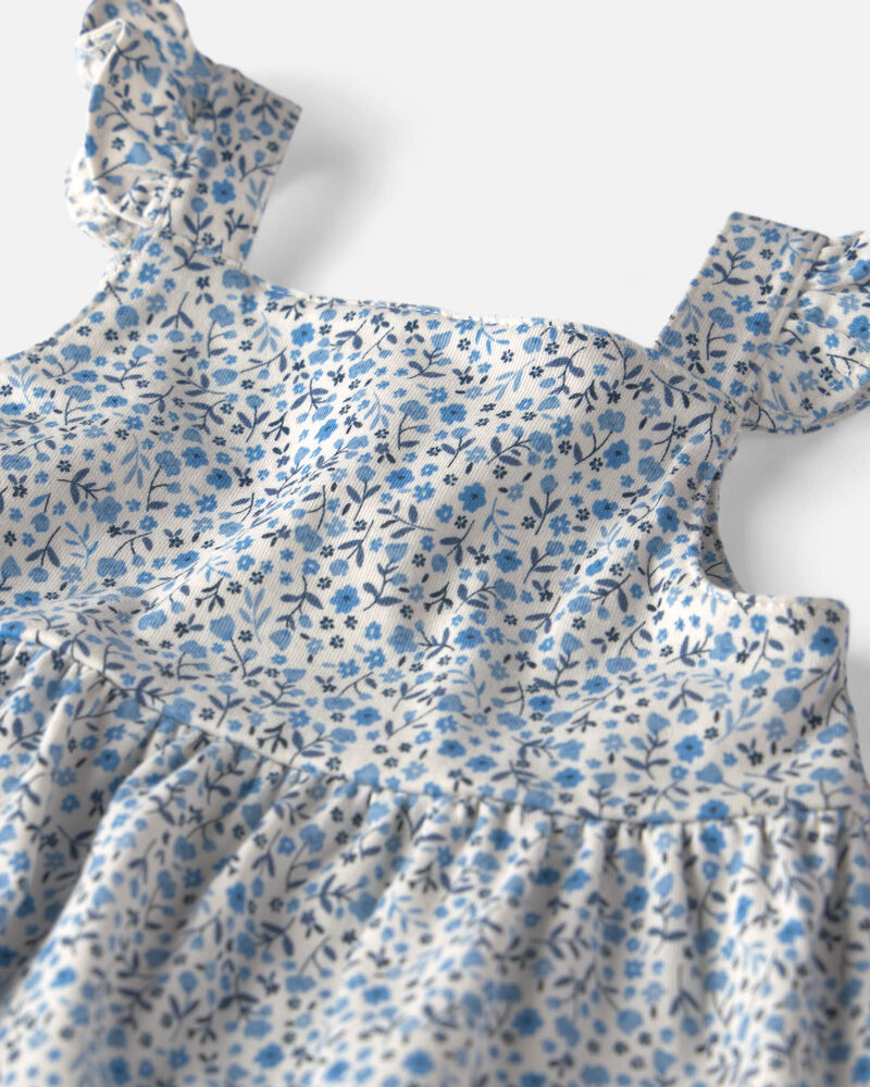 B&eacute;b&eacute; fille - Robe &agrave; &eacute;tages en coton biologique &agrave; motif de Pr&eacute; fleuri, image 3 sur 5 diapositives