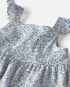B&eacute;b&eacute; fille - Robe &agrave; &eacute;tages en coton biologique &agrave; motif de Pr&eacute; fleuri, image 3 sur 5 diapositives