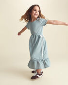 Filles - Robe mi-longue &agrave; n&oelig;ud - Bleu, image 3 sur 6 diapositives