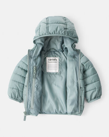Bébé - Blouson matelassé à capuchon - Vert, 