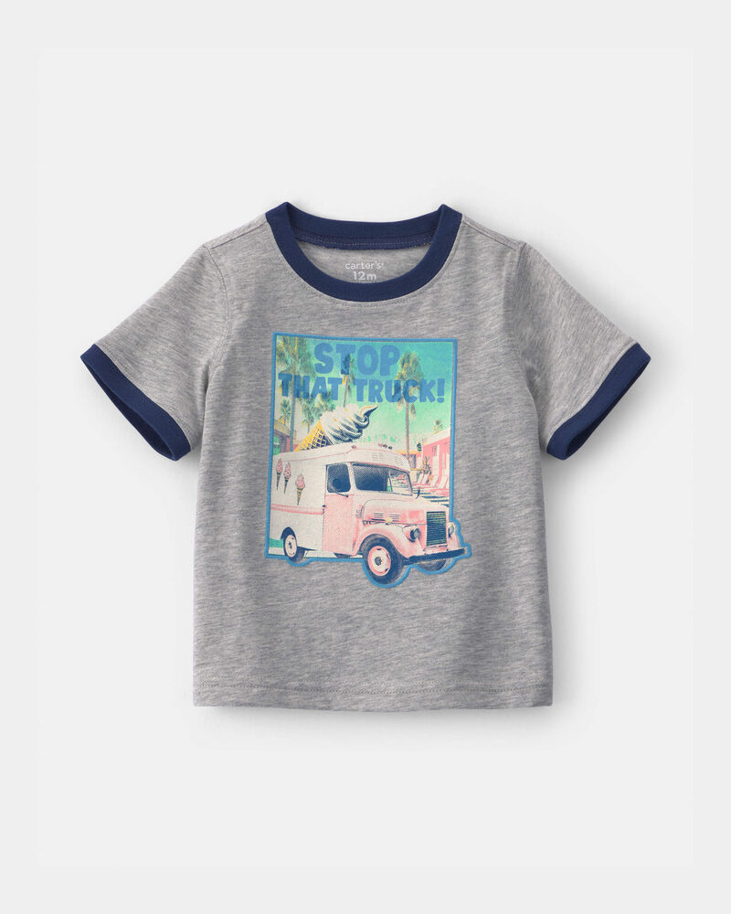 B&eacute;b&eacute; gar&ccedil;on - T-shirt &agrave; imprim&eacute; de camion de cr&egrave;me glac&eacute;e &laquo;Stop That Truck!&raquo; - Gris, image 1 sur 2 diapositives