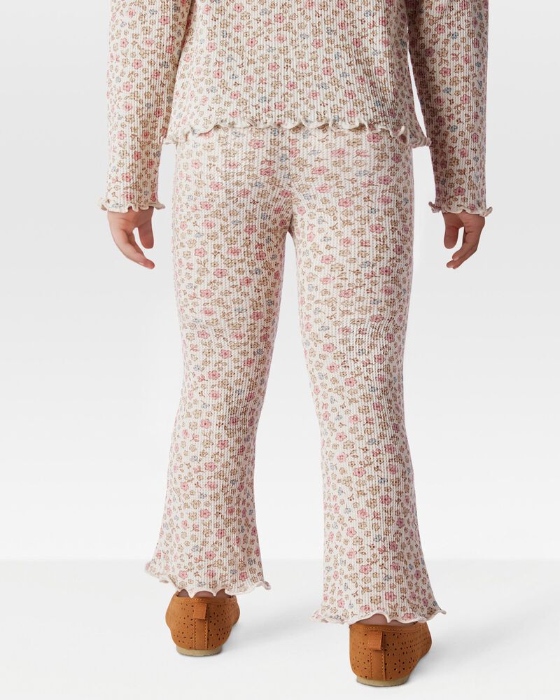 Toddler Floral Thermal Flare Pants, image 2 of 6 slides