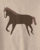 Jeune - Chandail en tricot de coton biologique &agrave; motif cheval, image 3 sur 3 diapositives