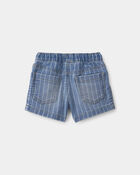 B&eacute;b&eacute; gar&ccedil;on - Short en denim &agrave; cordon de serrage et rayures - Bleu moyen, image 2 sur 3 diapositives
