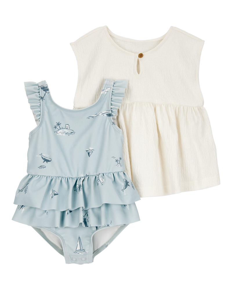 Baby 2-Piece Swimsuit & Cover-Up Set, image 1 of 5 slides