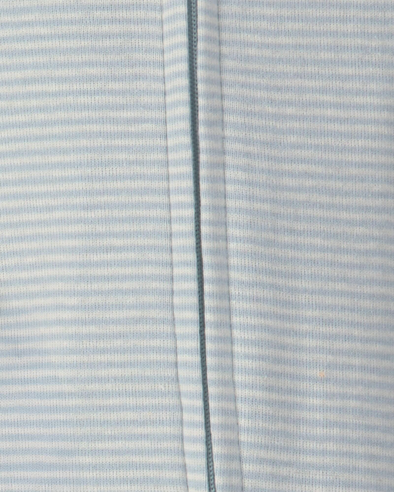 Baby 2-Pack Whale Striped 100% Cotton 2-Way Zip Sleepers - Blue, image 7 of 8 slides