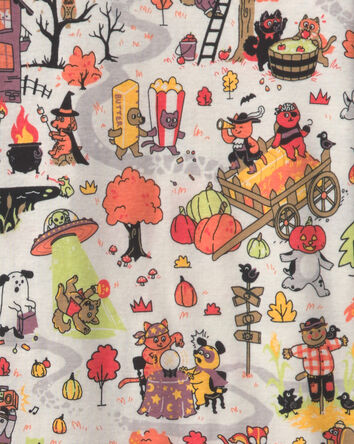 Kids 2-Piece Halloween Scavenger Hunt 100% Cotton Snug Fit Pyjama Set, 