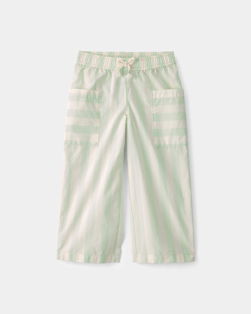 Toddler Girl Striped Pants - Green/Ivory, image 1 of 5 slides