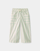 Toddler Girl Striped Pants - Green/Ivory, image 1 of 5 slides