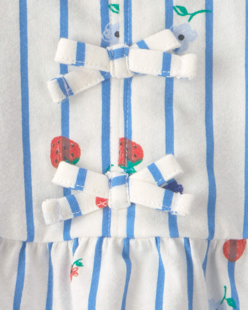 B&eacute;b&eacute; fille - Ensemble 2 pi&egrave;ces haut &agrave; fraises et short - Bleu Rouge, image 3 sur 3 diapositives