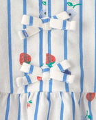 B&eacute;b&eacute; fille - Ensemble 2 pi&egrave;ces haut &agrave; fraises et short - Bleu Rouge, image 3 sur 3 diapositives