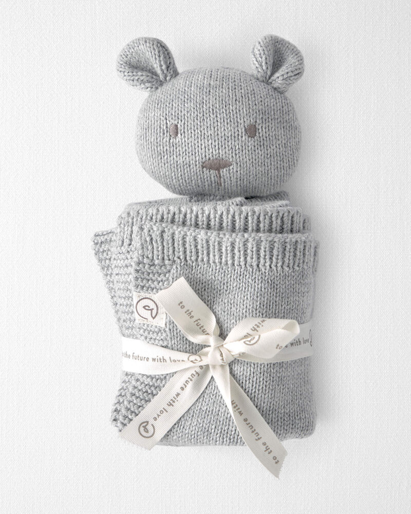 B&eacute;b&eacute; - Doudou ours en coton biologique, image 2 sur 3 diapositives